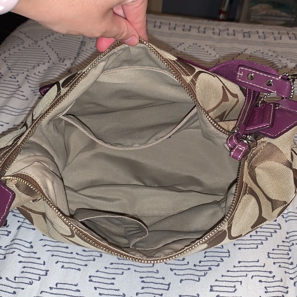 Coach C purse in purple and brown - great condition - Picture 3 of 3